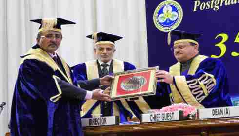 J.P. Nadda with Professor Jagat Ram at the 35th Convocation of PGIMER-Chandigarh