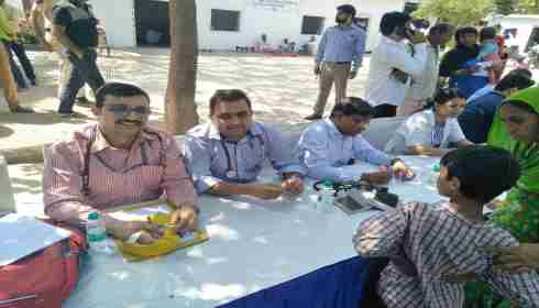 Dr Rakshit Garg and Dr Neeraj Yadav at a medical camp in rural Haryana