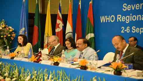 Dr Harsh Vardhan  chairing  meeting of  WHO in New Delhi