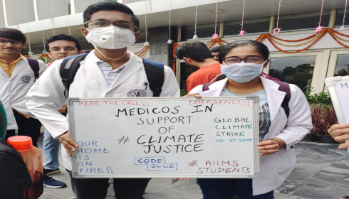 March in Delhi-AIIMS on 27.9.2020 with focus on air pollution, climate change
