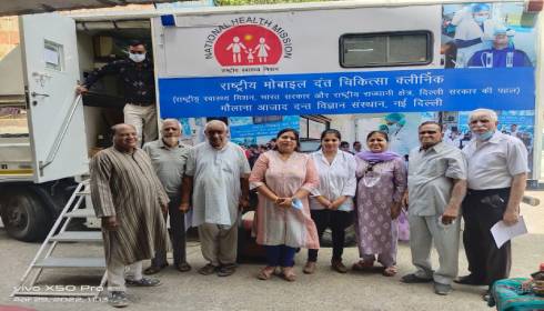 Dr Swati Jain with senior citizens at screening camp in Delhi